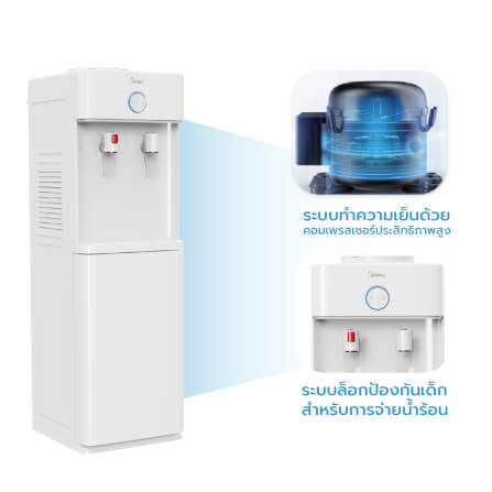 ตู้กดน้ำดื่ม MIDEA รุ่น YL2436S-W สีขาว (ระบบ 2 หัวก๊อก 2 อุณหภูมิ)_5